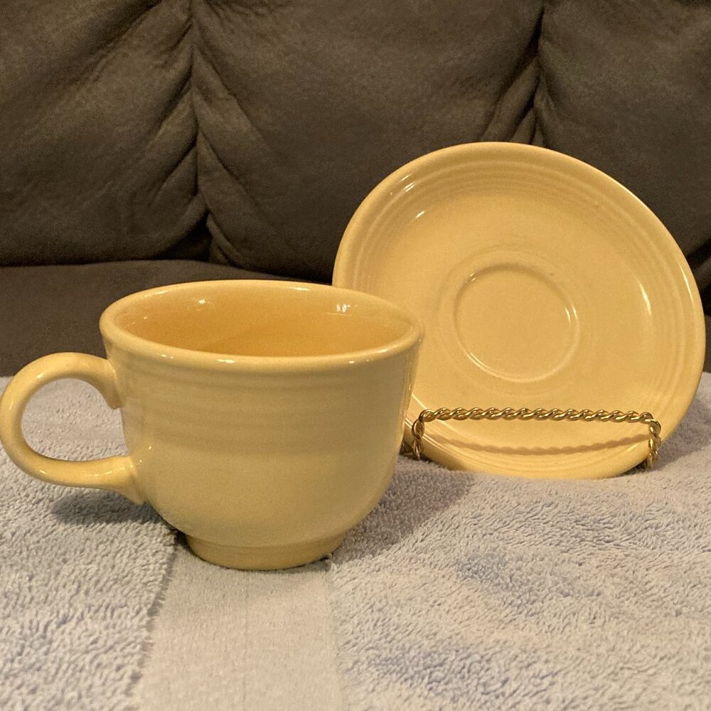 Fiestaware 2001 Sunflower Coffee Tea Cup/Mug & Saucer/Plate Fiesta USA HLC-EUC